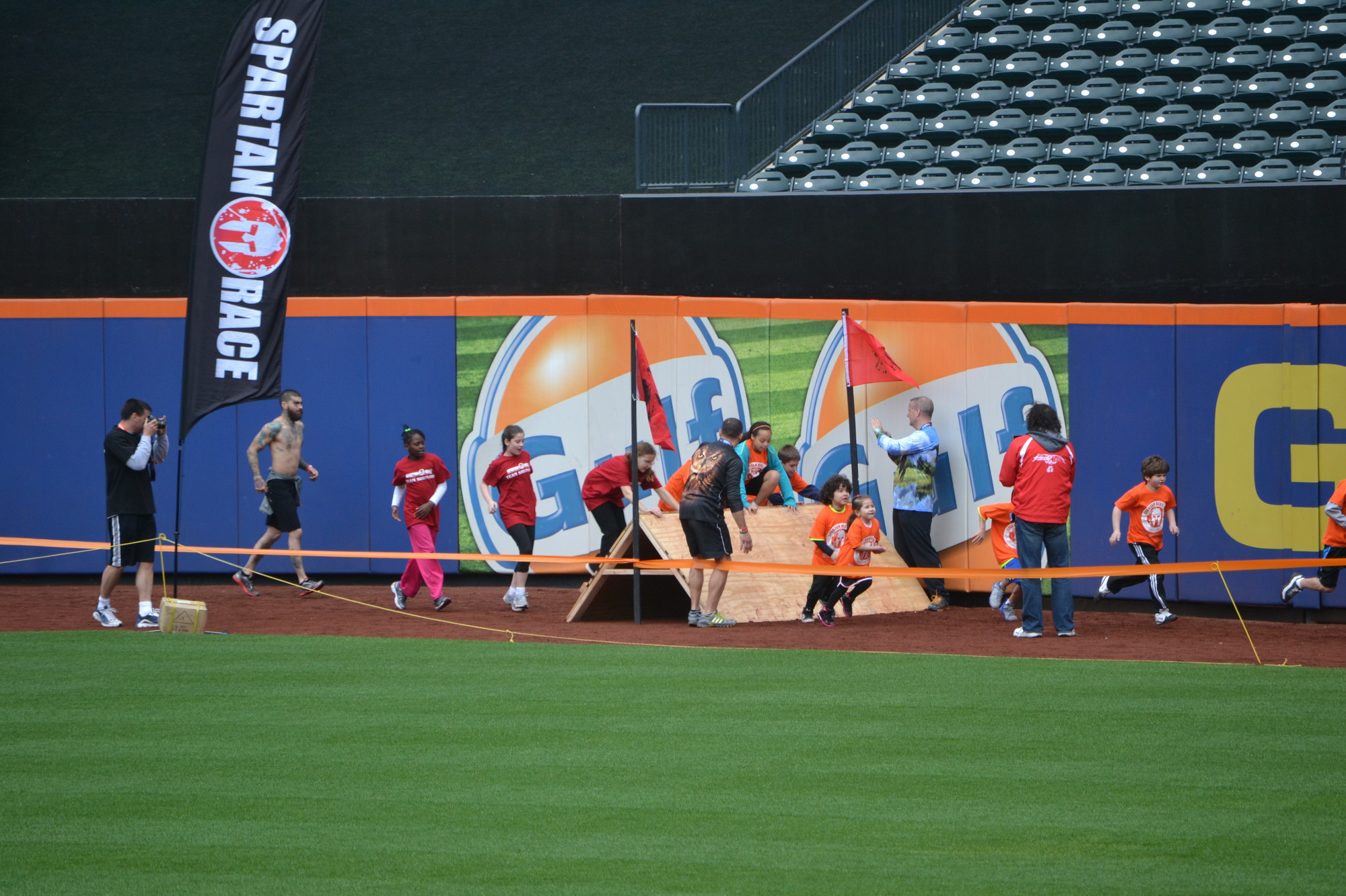 Students from Baldwin's Shunato Karate ran a one-mile “Spartan” race at CitiField on April 13.