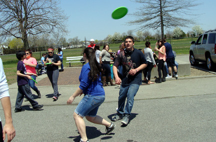 A friendly game of frisbee near the Pavillion.