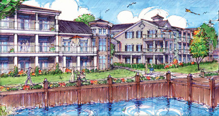 Artist’s rendition of the new homes that are slated for the former Cibro oil storage and distribution facility in Island Park.