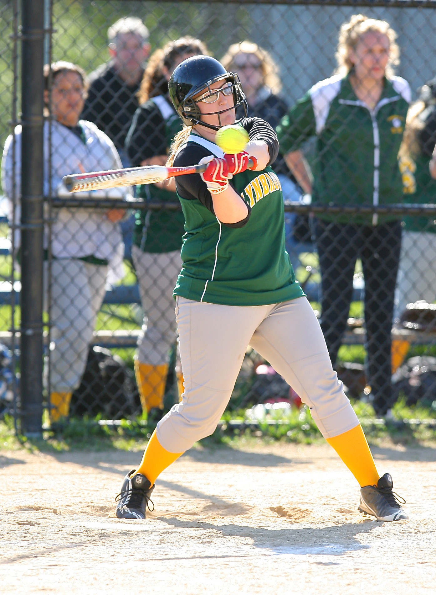 Lynbrook's Erin Connors connects for a hit during the team's loss at Malverne on May 1.