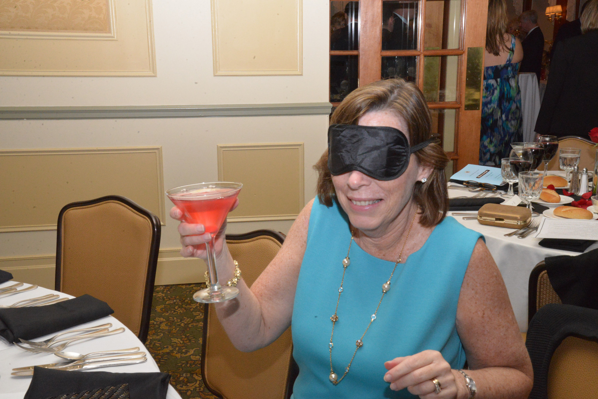 Eileen Alexanderson dined in the dark to learn about visual impairment.