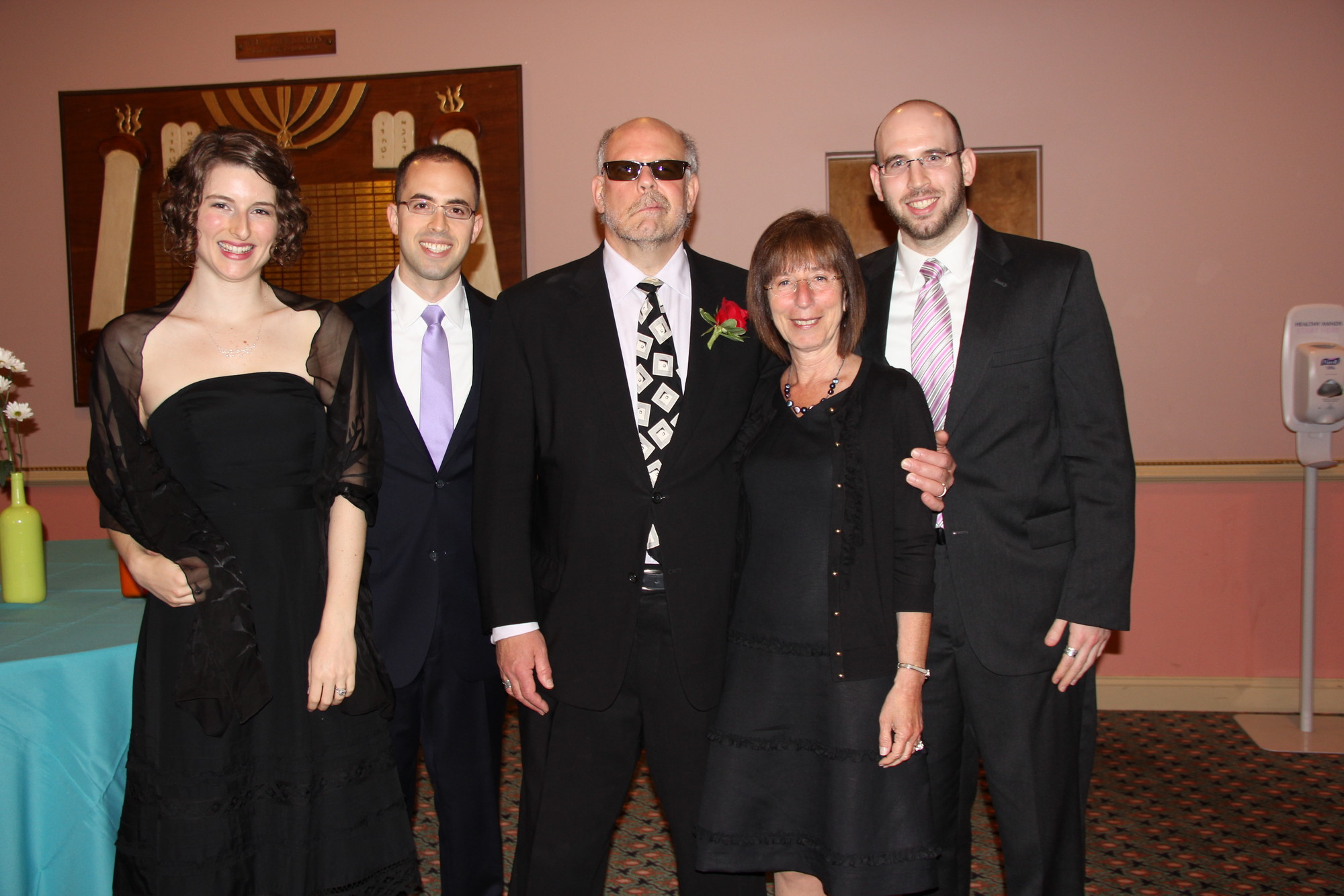 Beth Adler, left, Shai Gruber, Rabbi Marc Gruber, Renee Gruber and Micah