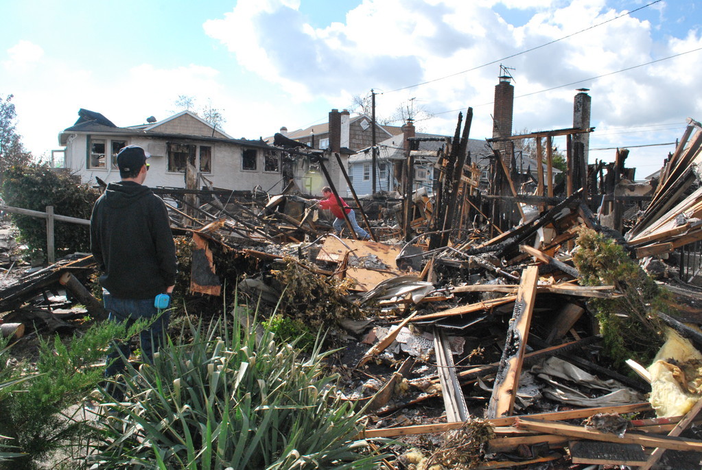Eight homes in the Canals were destroyed in a fire during Hurricane Sandy.