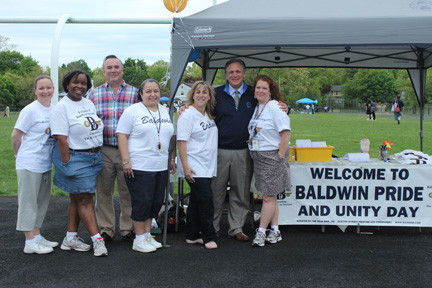 The Friends of Baldwin Schools celebrated the success of the first Baldwin Pride & Unity Day with incoming Superintendent James Scannell and County Executive Mangano.