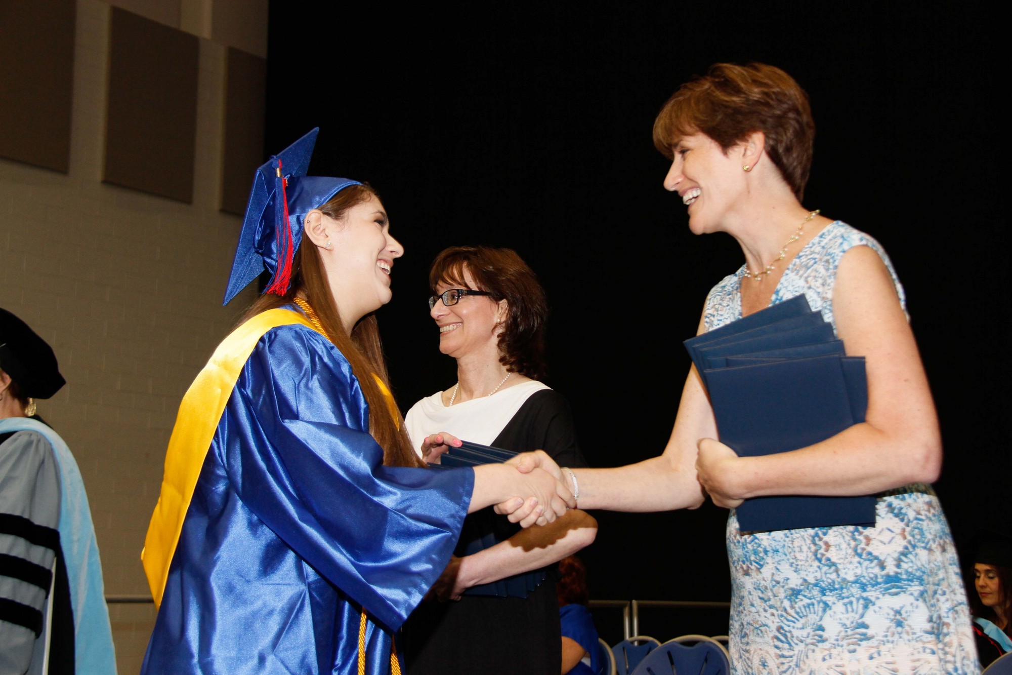Emma Weissman was congratulated by Board of Education President Liz Dion.