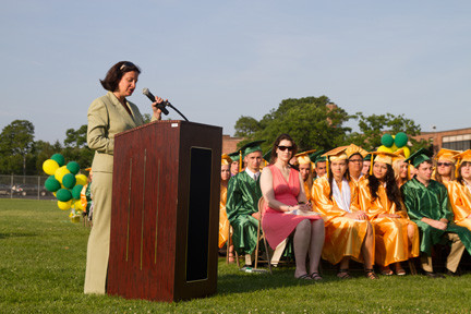 Superintendent Melissa Burak addressed the class of 2013.