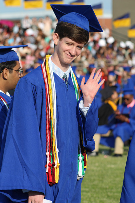 Nicholas Kelliher was decked out in tassels for the many honors he earned during his years at Baldwin High School.