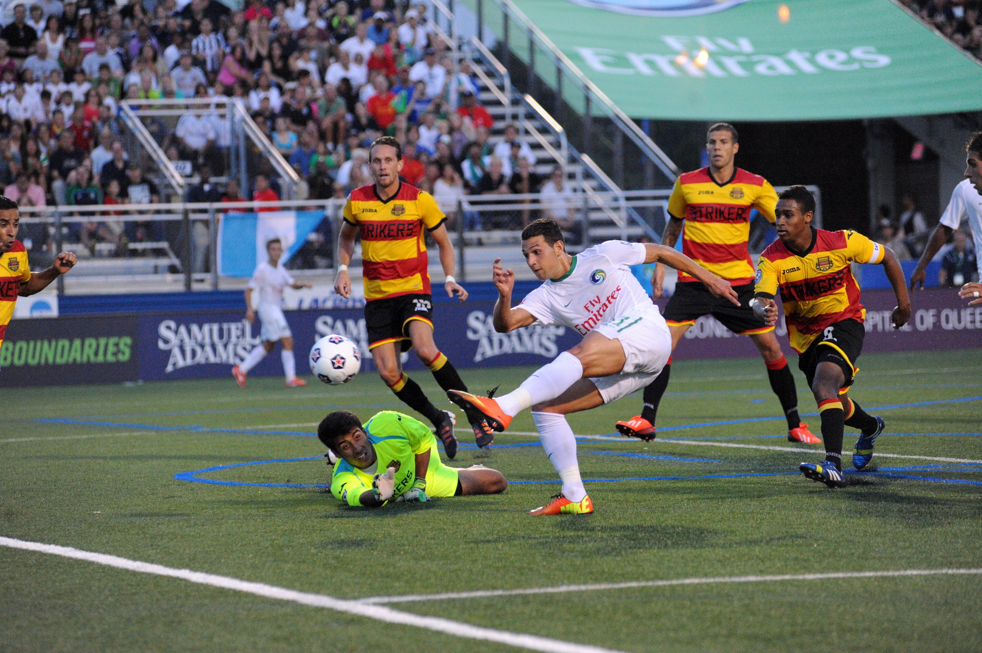 New York Cosmos forward Peri Maroševi scored the match’s first goal in the 44th minute on the way to a 2-1 win over the Fort Lauderdale Strikers on Aug. 3.
