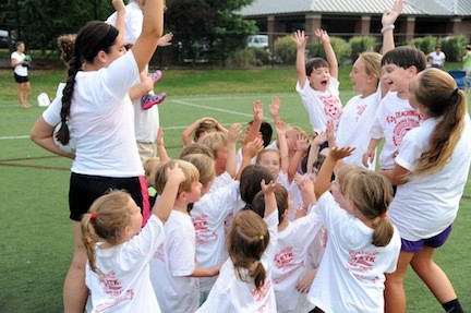 Everyone had a great time at the soccer clinic.