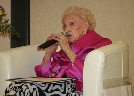 Viola Chisholm captivated the room with some of her history, and thanked everyone for throwing and attending her 100th birthday celebration.