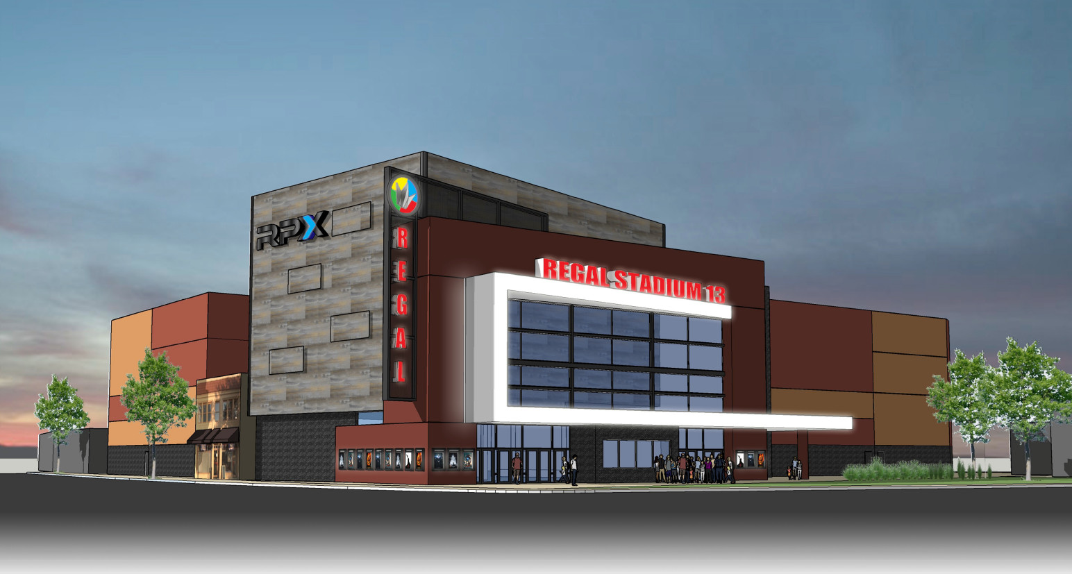 Rendering of proposed movie theater to replace UA Lynbrook 6 on Merrick Road