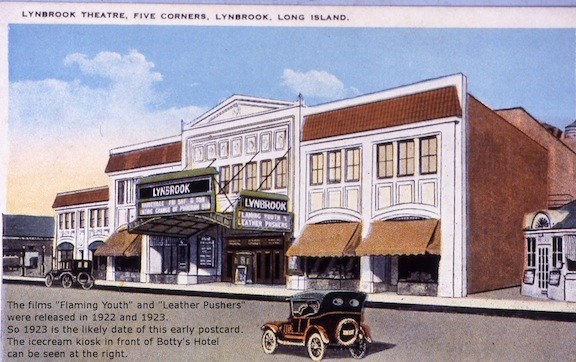 A postcard depicting the Lynbrook theater in 1923.