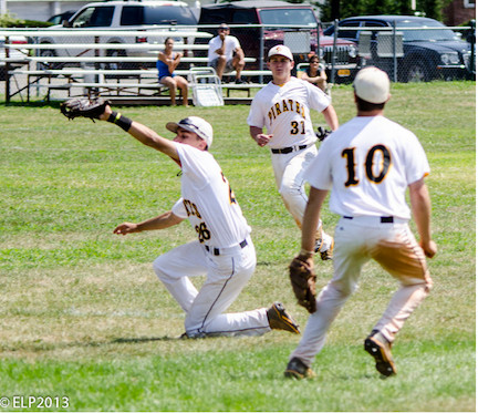 Lynbrook High School’s Anthony Mackie, number 26, played shortstop for the championship-winning 18u Pirates team.