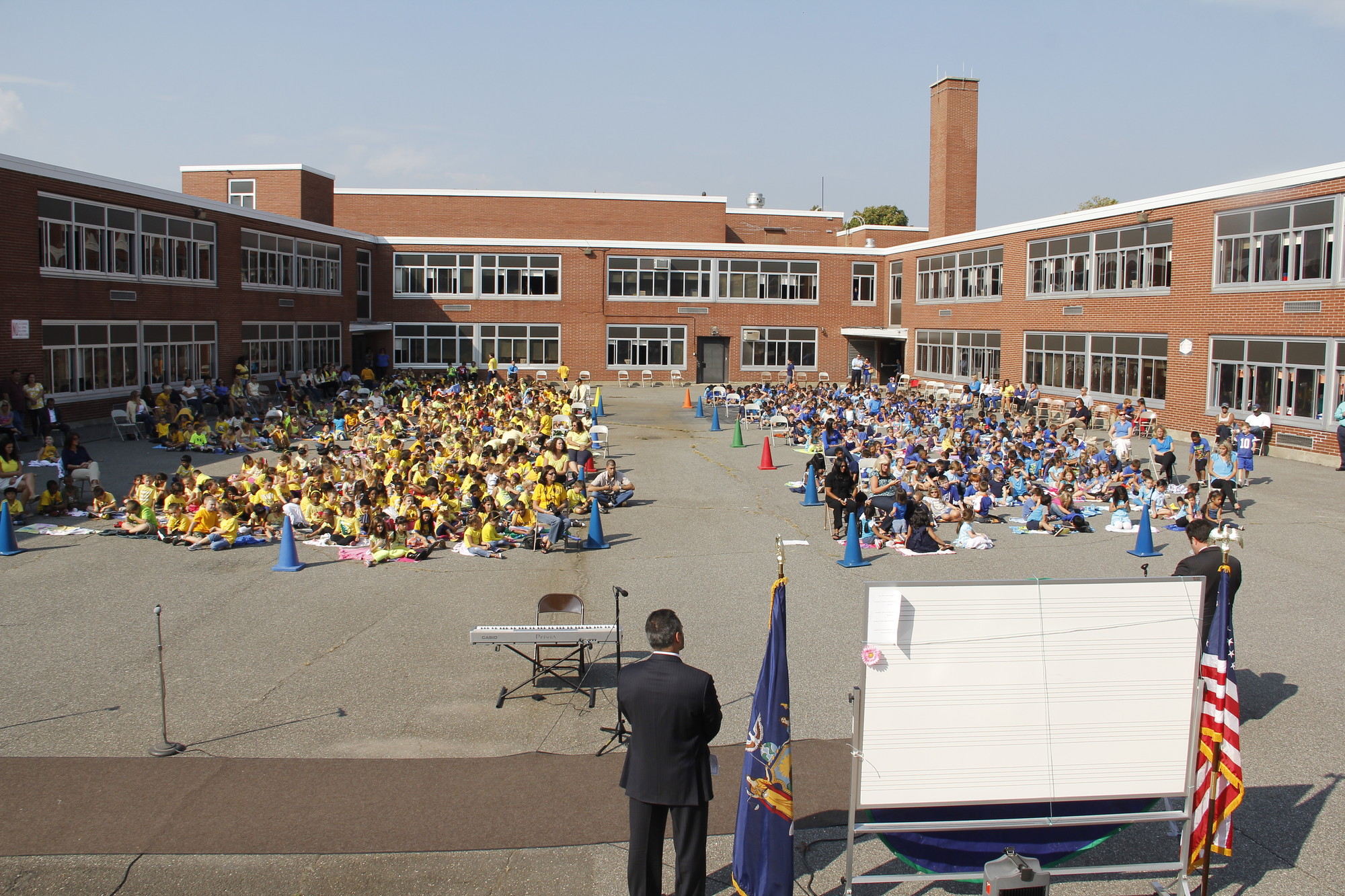 Barnum Woods Students wore blue and yellow