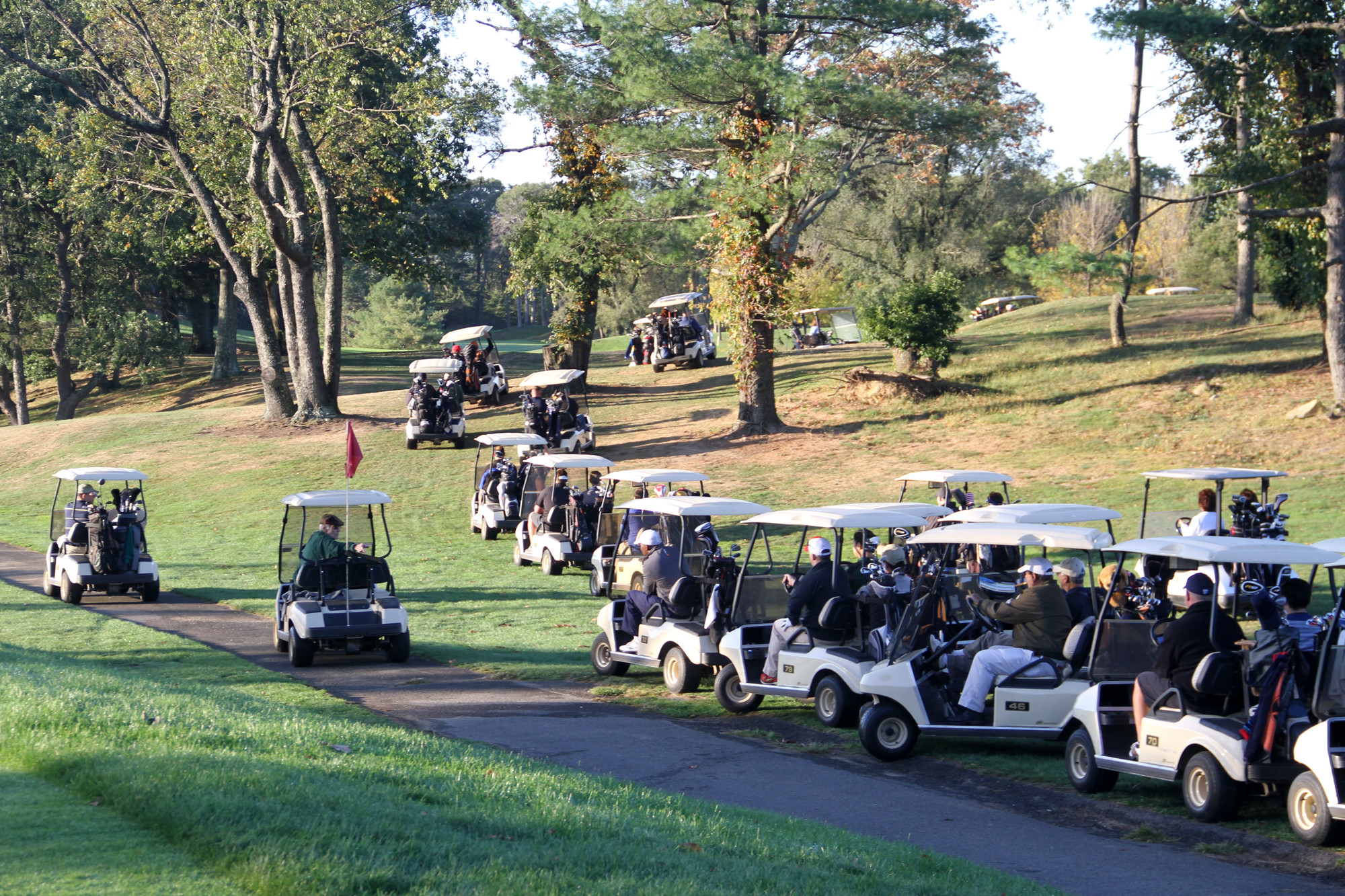 Golfers begin their day at the Douglas Golf Course for the eighth annual Johnny LaBarbera Golf Outing on Oct. 14.