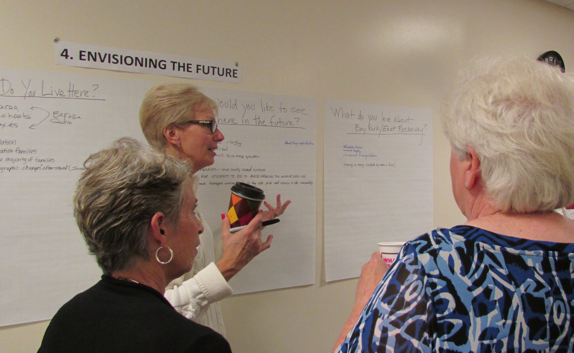 Residents were able to stop at the "stations" to get information and give their input.