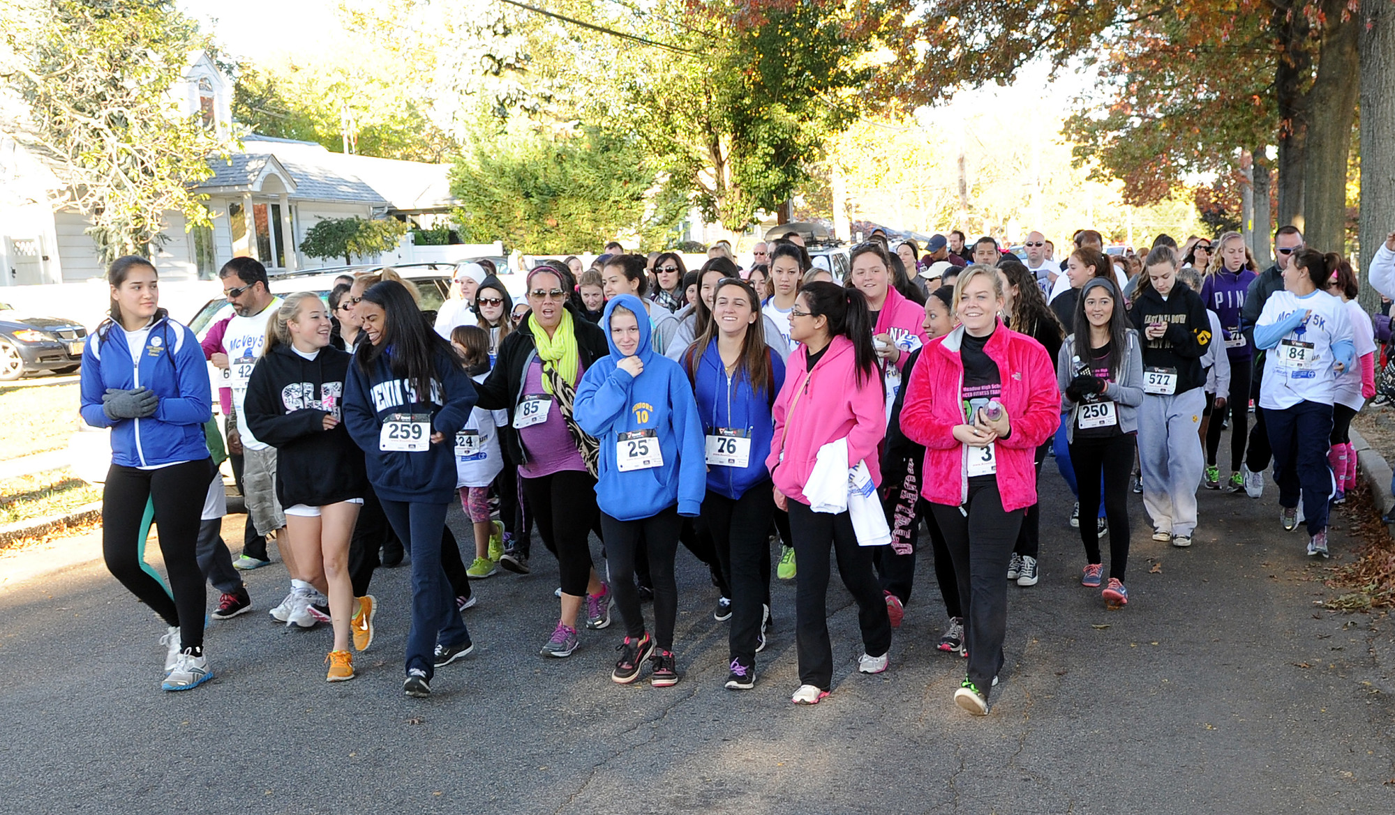 Many of the race participants preferred to enjoy the brisk, autumn scenery along the 5K path on Sunday.