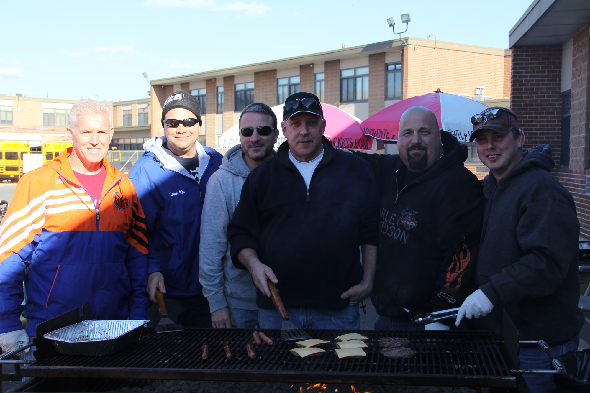 Ray Miley, John Egan, Dean Bacigalupo, Andy Weiner, Jerry Leo and John Cardiello manned the food station and BBQ