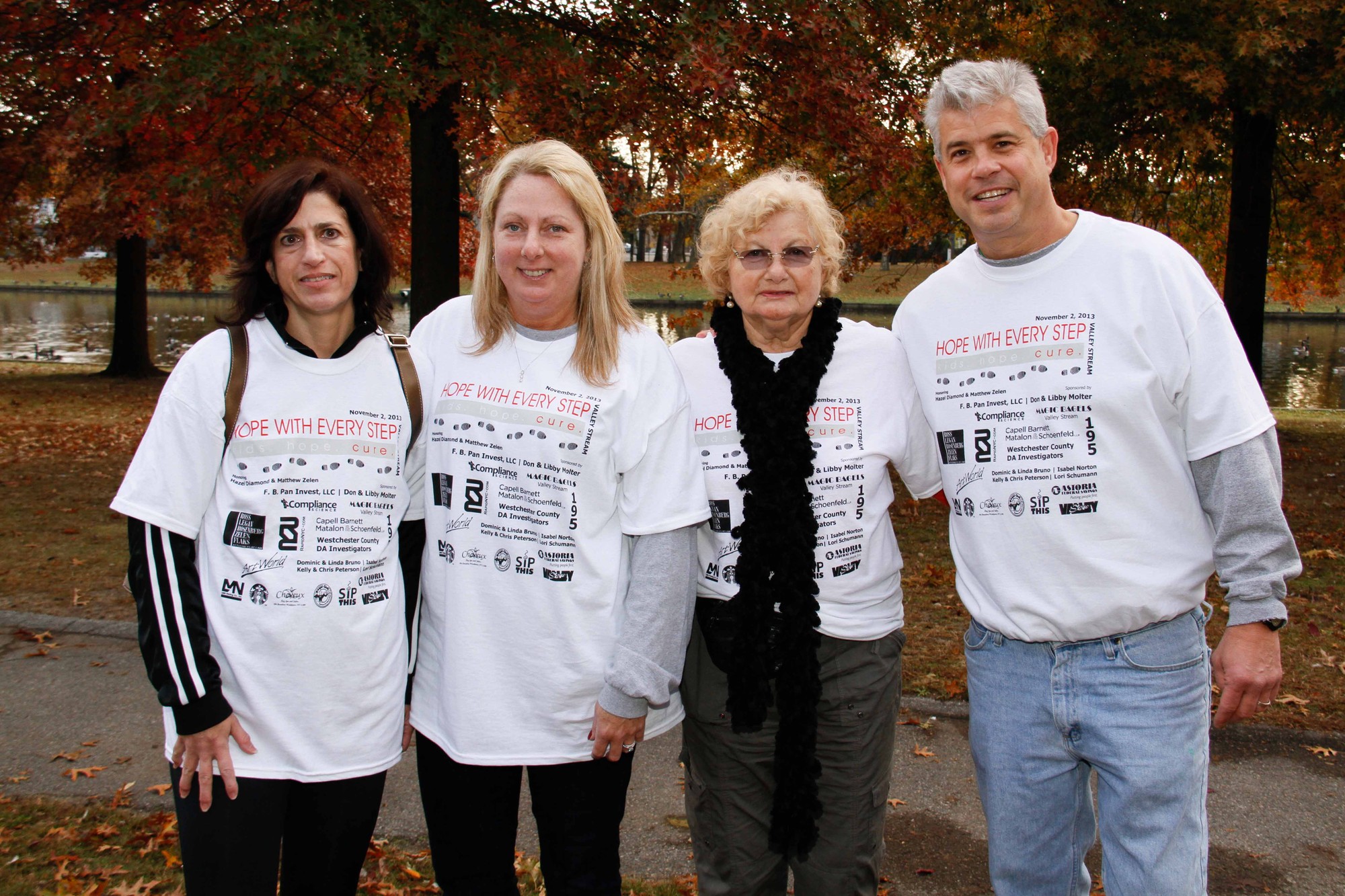 Hosts of the Walk, from left, Debbie Zelen, Claudia Rohlinger, Brigitte Diamond and Michael Rohlinger, are working to help children with ataxia telangiectasia, a rare disease that affects children.