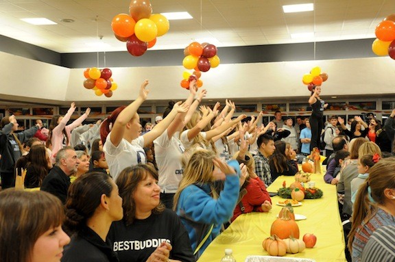 The flash mob took over the Best Buddies Thanksgiving feast at Oceanside High School on Nov. 17.