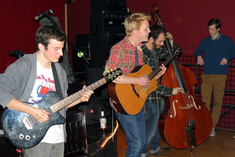 Back in New York, from left, are Kieran Kriss, Simon Tangney, and Matt Bevilacqua, performing at the 9 Lounge in Brooklyn.