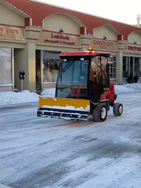 Village employees were out plowing the streets all night.