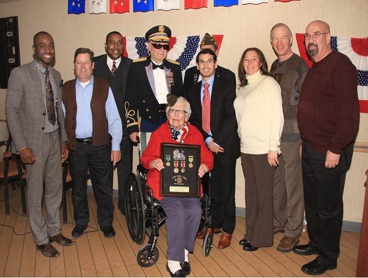 World War II veteran Ann Vener Burger was recognized for her service by local veterans and officials.
