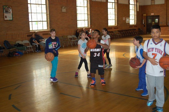 Participants warmed up for the annual Free-Throw Competition, hosted by the Knights of Columbus on Feb. 1.