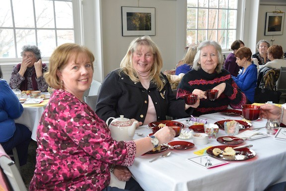 Ginny Lynch, Patti Scaduto, Donna Murphy    attended Lynbrook Historical Society  tea at the library.