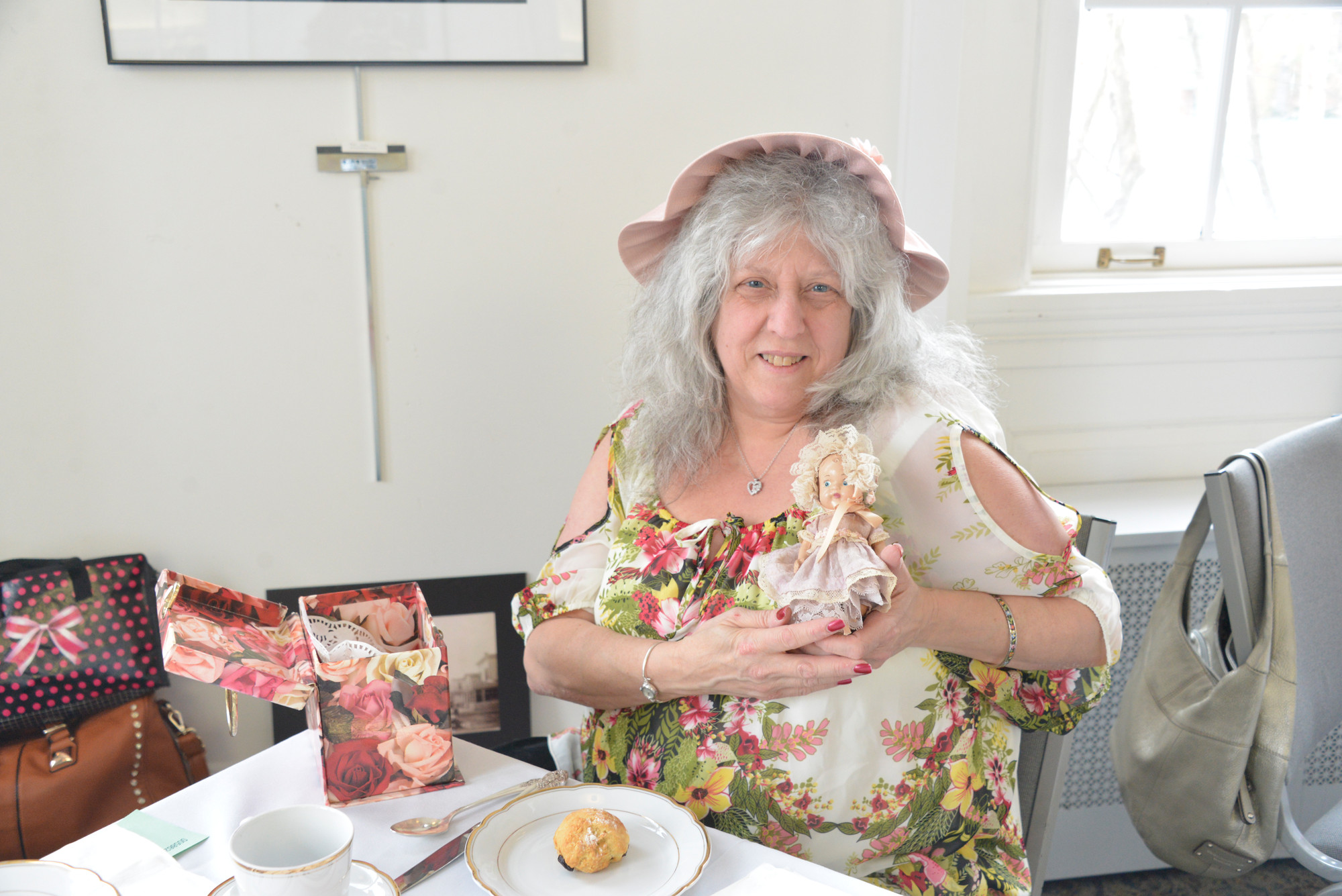 Lynbrook Historical Society hosted a tea at the library -Jo Schneider-Leonsky attended as a guest with her  1920's doll