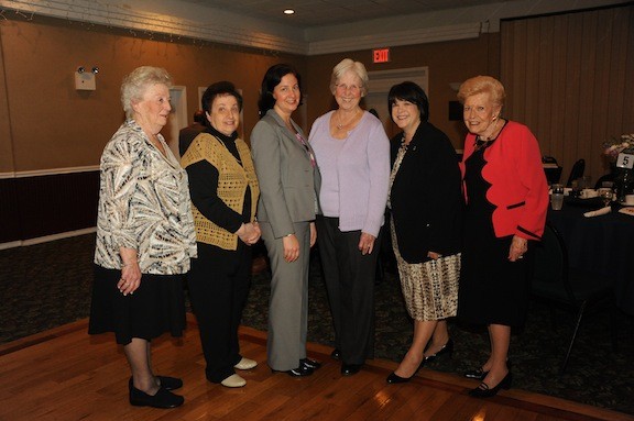 The women were recognized for their accomplishments and their character. Pictured were Flo Brooks, Carol Burak, Melissa Burak, Eleanor deNeufville, Linda Stevenson and Margaret Smith.