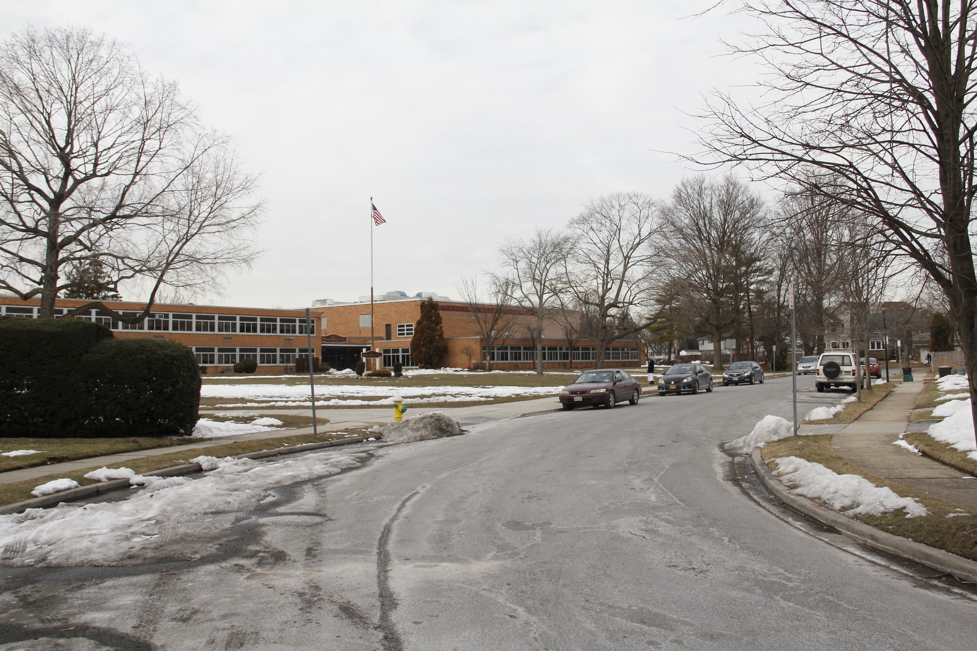Wenwood Drive, outside Woodland Middle School, pictured above in March, was the site of the 2007 picketing incident.
