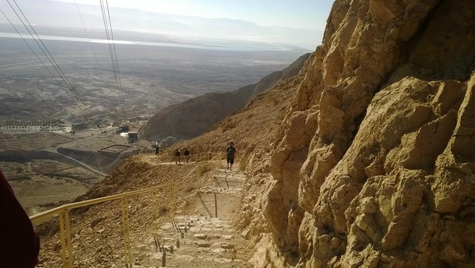 After watching the sun rise, we descended Masada down its narrow snake path.