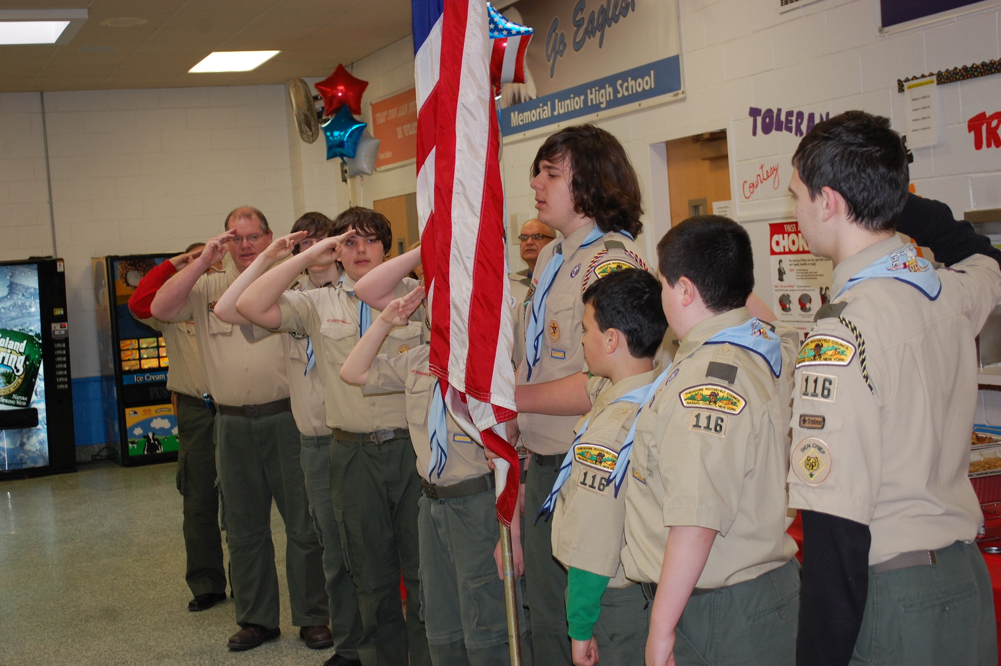 Boy Scout Troop 116 led the crowd in the Pledge of Allegiance.