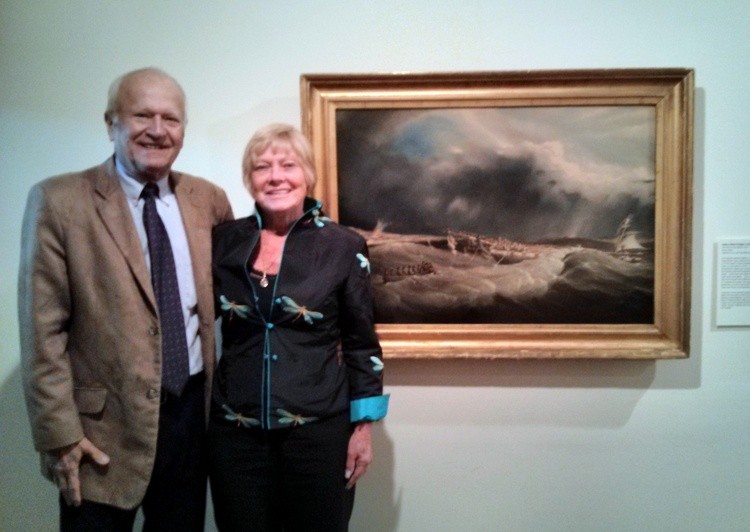 Lynbrook Village Historian Art Mattson and his wife, Nori, at the LI Museum, where their painting, “The Wreck of the Mexico” was unveiled last weekend, to great acclaim, at LIM’s season opening reception. This is the museum’s 75th year.