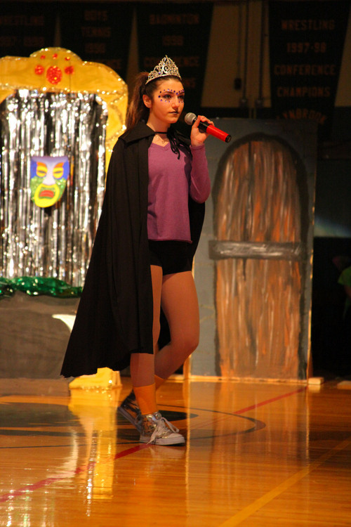 Sophmore "Snow Queen" Gia Rossi during her class night skit at Lynbrook High School's Class Night on Friday, March 14th.