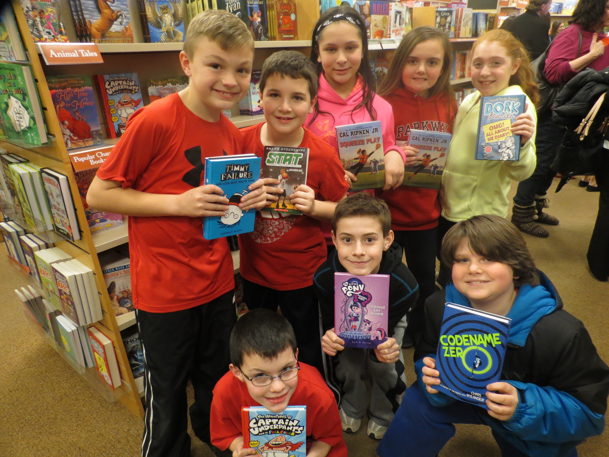 Parkway Elementary School students left Barnes and Noble in Carle Place with new books to read after attending Literacy Night earlier this month.