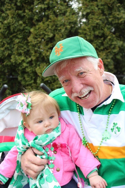 Francis Feehan and his granddaughter Avery Blake Feehan came out to watch the parade.