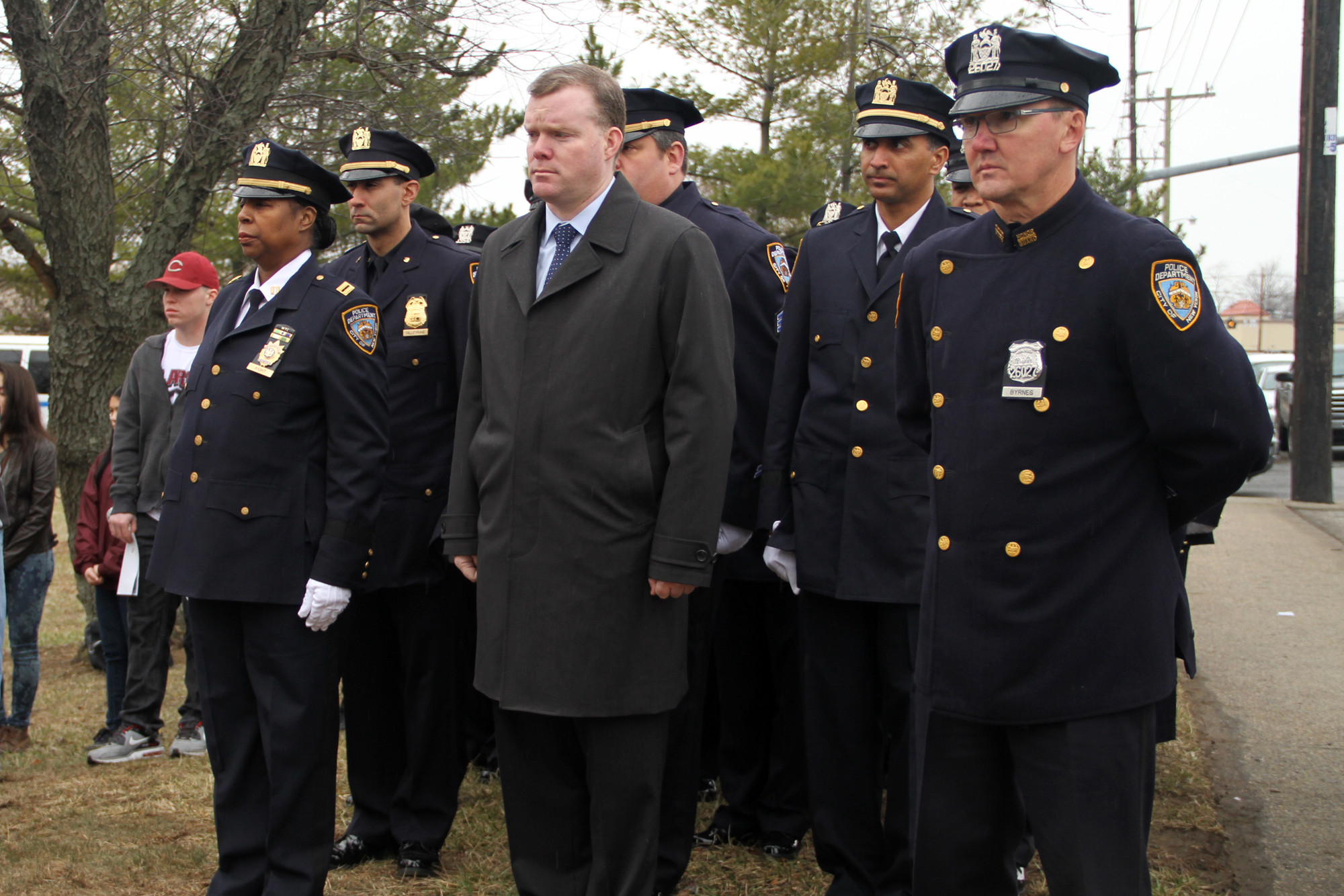 Dozens of NYPD officers came to East Meadow to pay their respects.