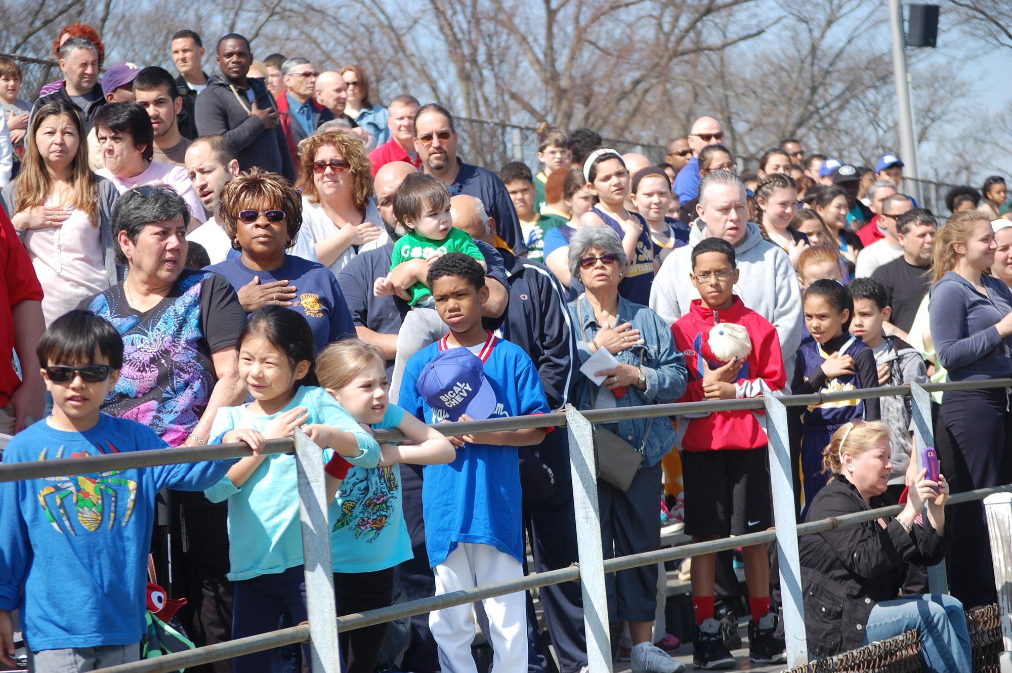 A large crowd gathered at Firemen's Field for the Valley Stream Little League's Opening Day ceremony on April 12.