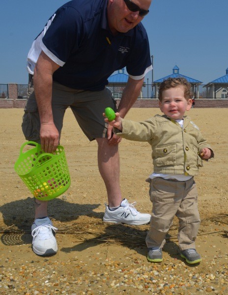 Mason McKeon, 2 years old from East Rockaway found an egg!