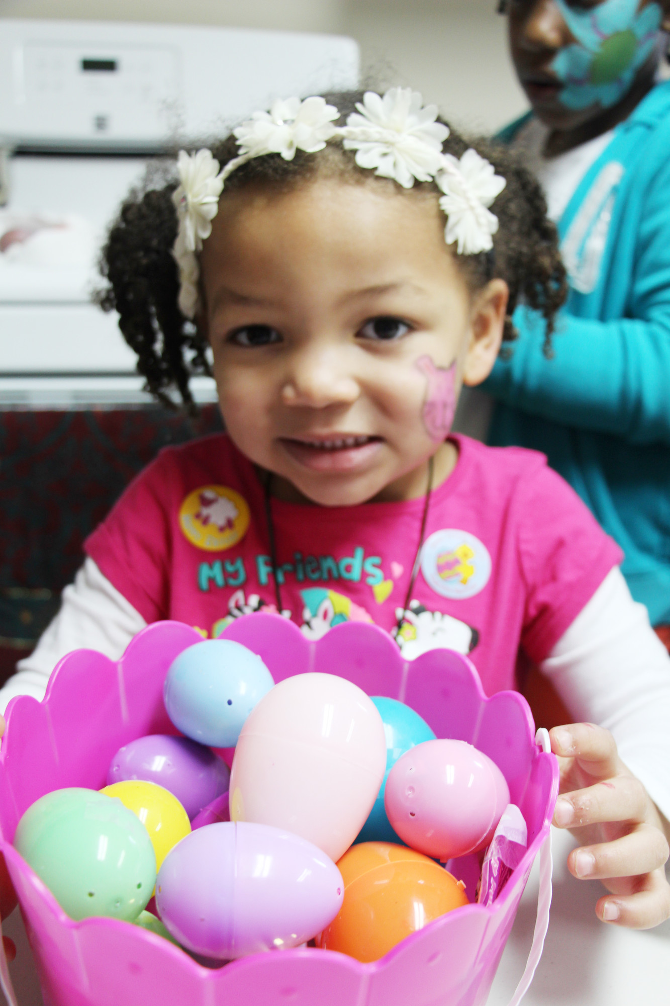 Jalaena Jorif, 3, got in the Easter spirit as well.