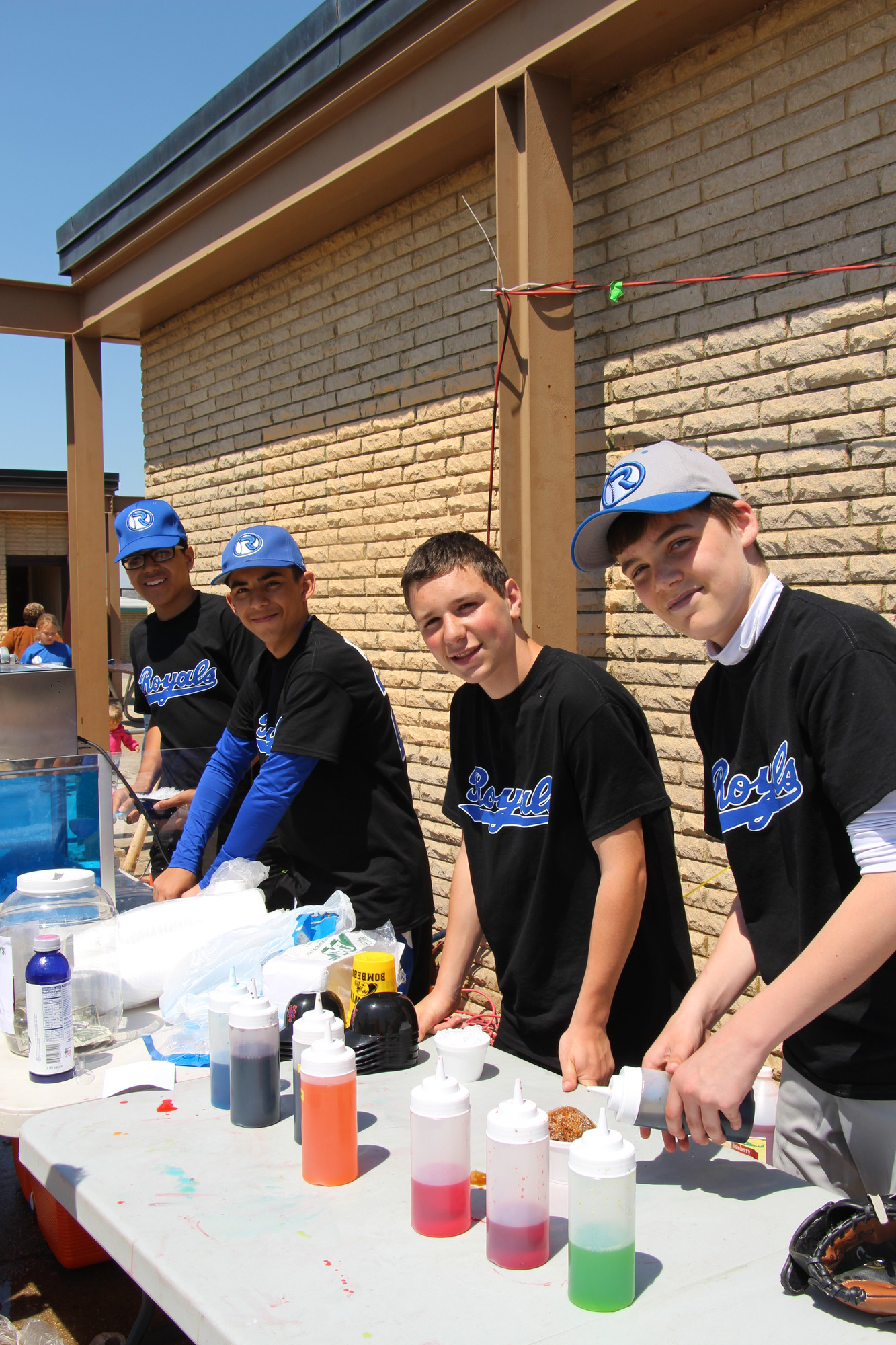 The Royals helped out with some refreshments.From left are Lino Peralta, 15,  Walter Argueta, 14, Christopher Moro, 14, and  Wally Melvin, 14.