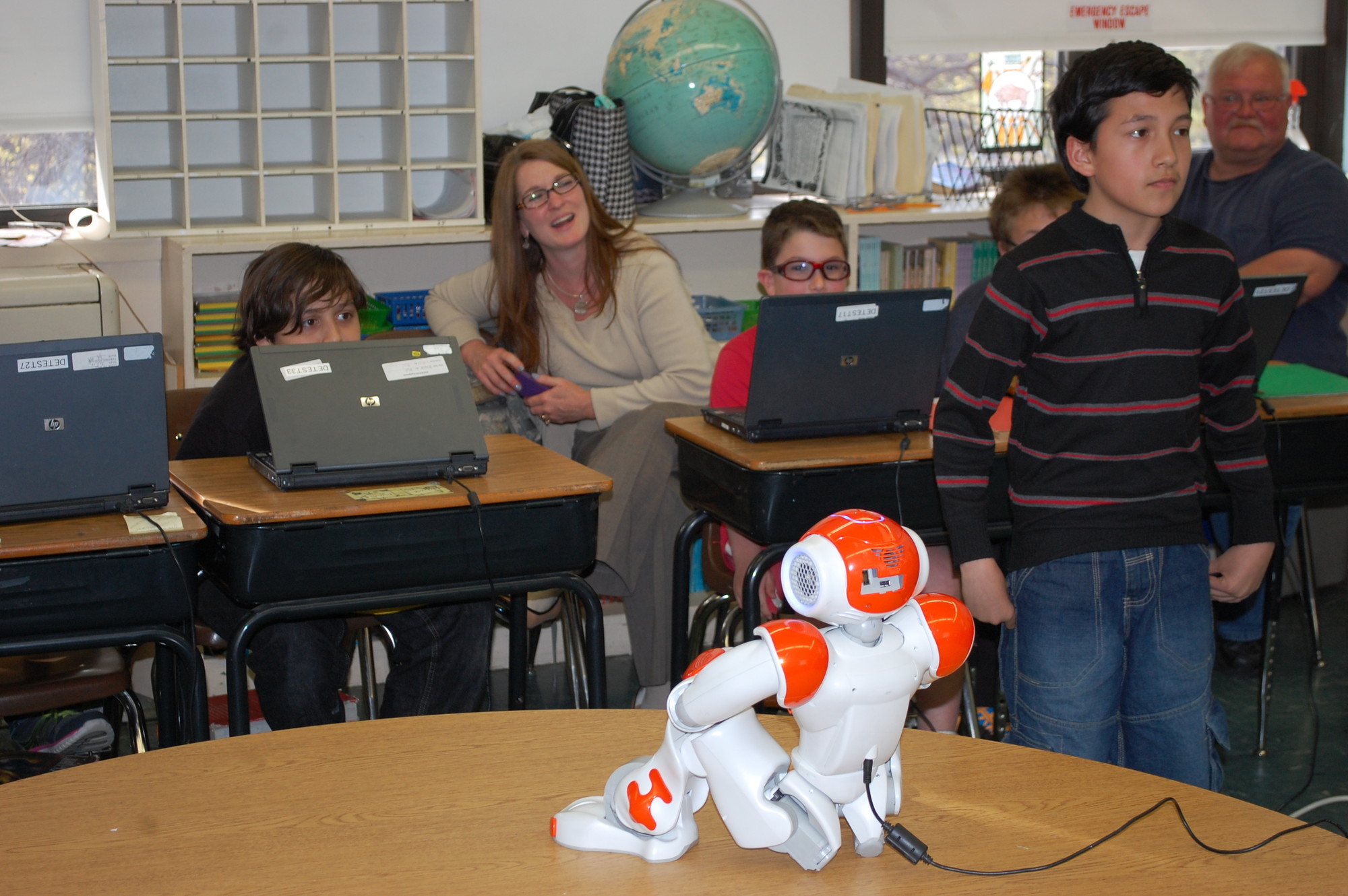 Students from the district’s gifted and talented program, along with their parents, were able to learn about robots.