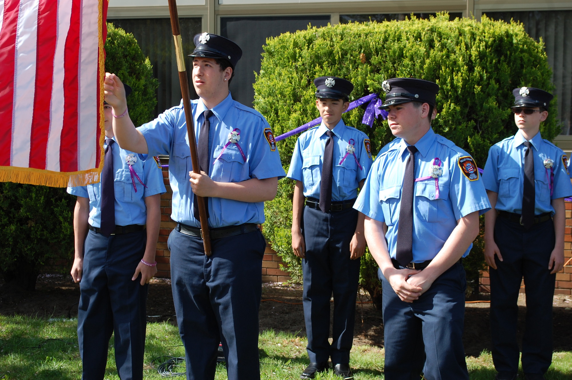 Chris Schroeder was a member of the Junior Fire Department, which had a color guard at the ceremony.
