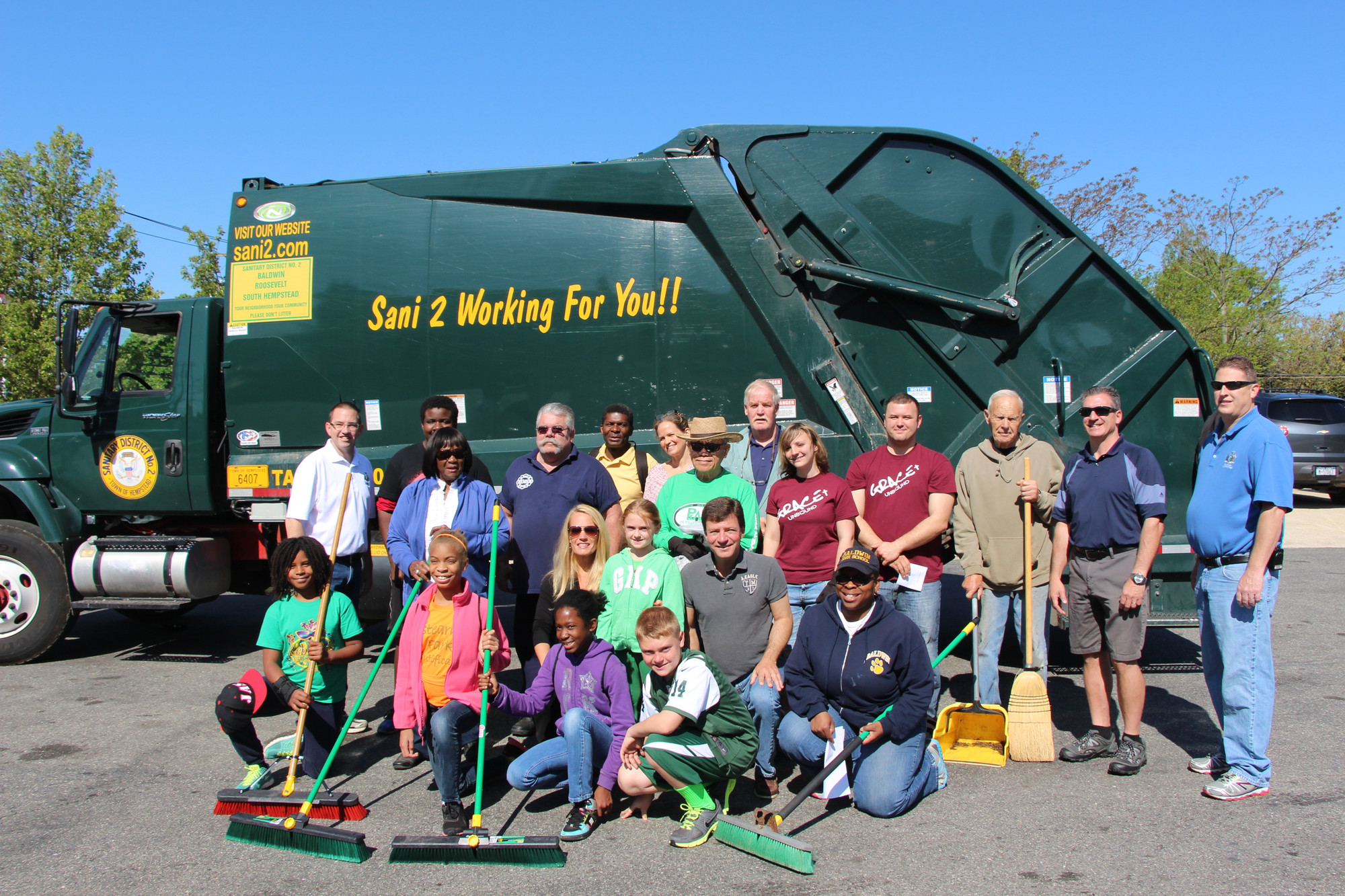 t’s a Clean Sweep in Baldwin. Members of several organizations in Baldwin and the Town of Hempstead came out on May 17 for Sanitary District No. 2’s Big Sweep 2014.