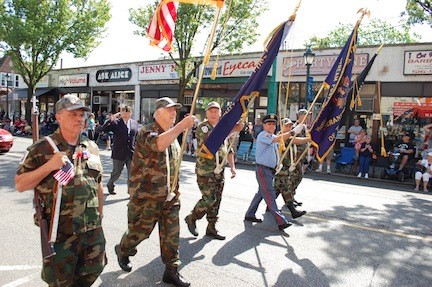 Members of the American Legion and VFW color guard marched down Rockaway Avenue to lead Valley Stream’s annual Memorial Day Parade.