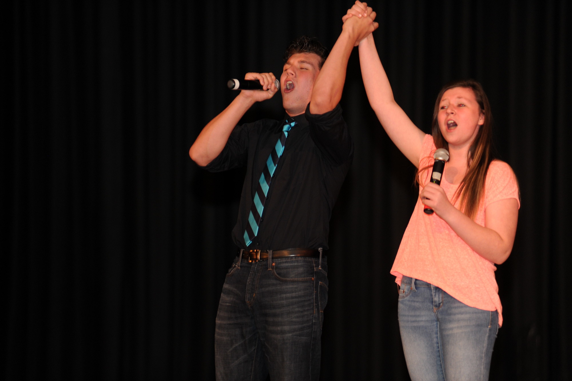 Bailey and Riley Walsh’sang a duet to “When You’re Home” from the Tony award-winning Broadway show “In the Heights.”