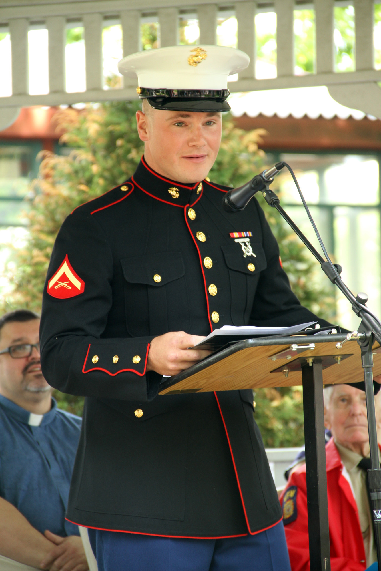 Guest Speaker Lance Corporal Peter C. Watkins, Jr. USMC, nephew of Mayor Patti Ann McDonald.