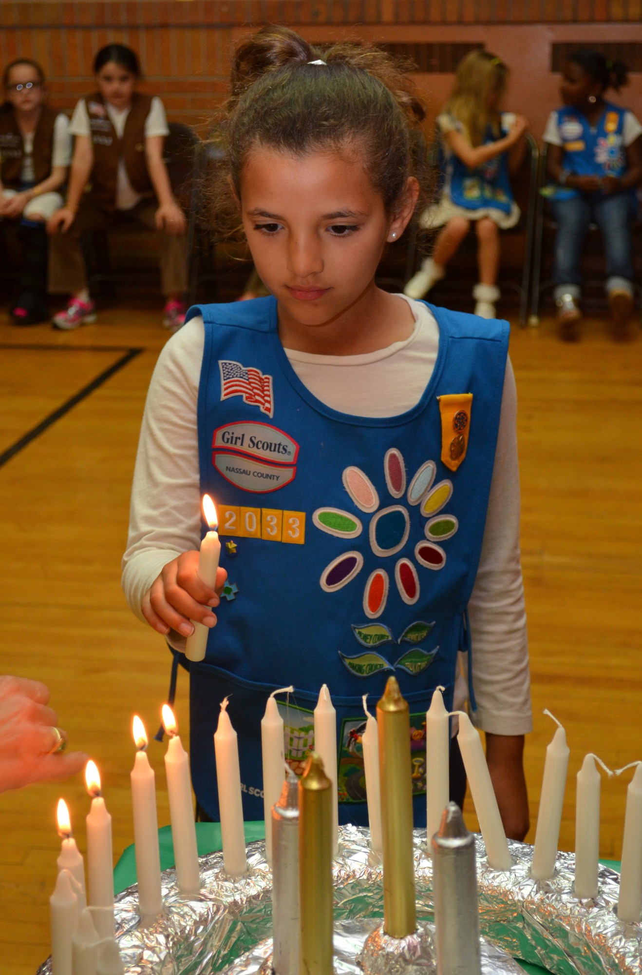 Ariel Navarro of Troop 2033 took part in the candle-lighting ceremony.